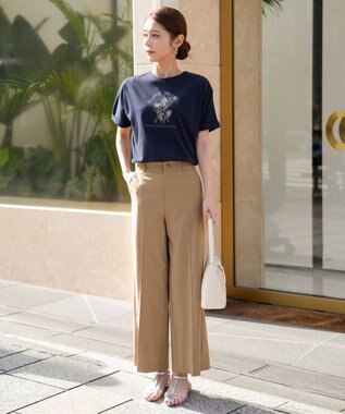 ANY SIS S エアリーストレッチ ワイドパンツ ベージュ