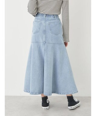 earth music&ecology ペプラムマーメイドデニムスカート Light Indigo