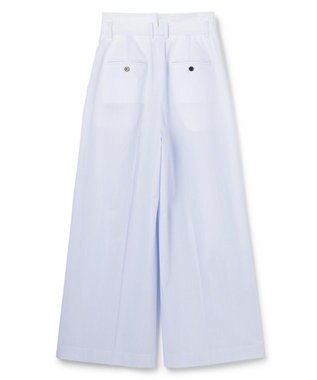 uncrave コットンクロスストライプ ワイドトラウザー サックスストライプ