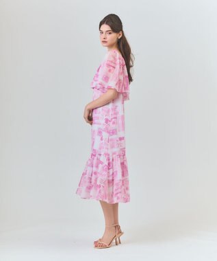 GRACE CONTINENTAL シフォンプリントドレス ピンク