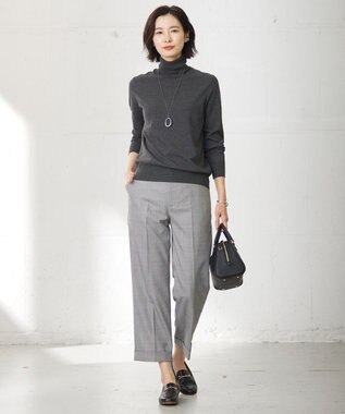 J.PRESS LADIES 【洗える】PRINCE タートルネック ニット グレー系