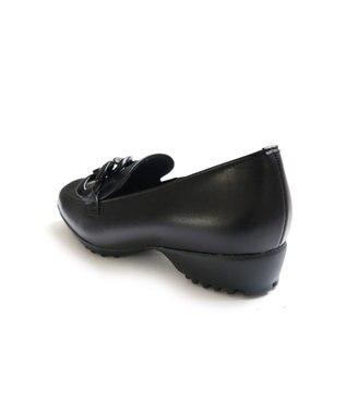 Pointer 【石岡真実さん着用】日本製 本革超軽量チェーンモチーフローファー ブラック