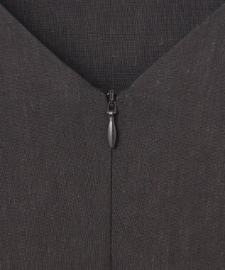 23区 【洗える】リネンレーヨンストレッチ  Iライン キャミソール ワンピース ダークブラウン系