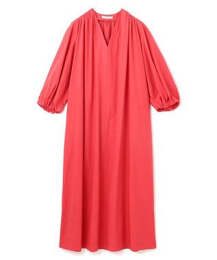 BEIGE， 【洗える】MALLOW / コットンパフスリーブマキシドレス Poppy Red