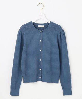 ANY SIS L 【洗える】レーシーディテール カーディガン ダークブルー