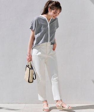 ANY SIS 【接触冷感・UVカット・撥水】クールタッチテーパード パンツ オフ