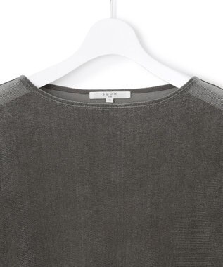 23区 S 【SLOW/一部店舗限定】ブラッシュドチュール メッシュベロア カットソー グレー系