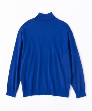 UNFILO MENS スタイリッシュ タートルネック ニット オリエンタル ブルー