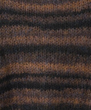 WEGO 段染めボーダーモヘアライクニット ブラウン