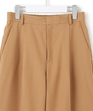 23区 S 【滝沢眞規子さん着用/CanCam11月号掲載】ナチュラルストレッチサキソニー タック ワイド パンツ キャメル系