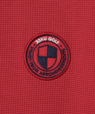 23区GOLF 【WOMEN】スクエアカノコ 長袖 ポロシャツ ワイン系