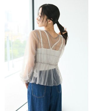 CRAFT STANDARD BOUTIQUE チュール２ｗａｙカーディガン Gray