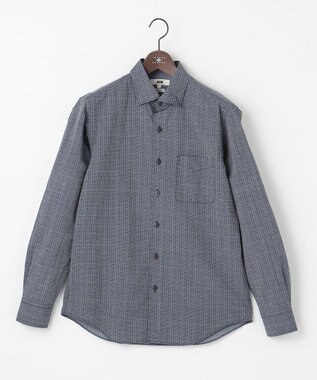 JOSEPH ABBOUD 【オーガニックコットン】リヨセルリネンプリント シャツ サックスブルー系4