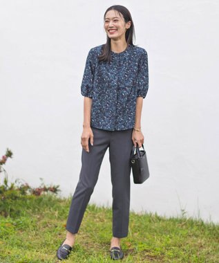 J.PRESS LADIES L 【洗える】ボタニカルプリント ブラウス ネイビー系5