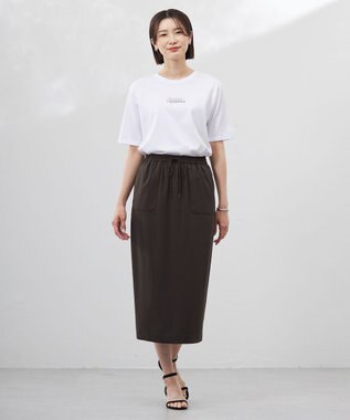 J.PRESS LADIES 【洗える】ロゴ Tシャツ ホワイト系
