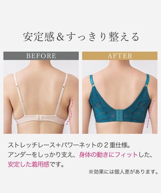 BRADELIS New York 【BRADELIS New York / 育乳補整ブラ・STEP1 集める】ウェンディバックスムーズステップ1ブラ25A1 補正 ブラジャー ティールブルー