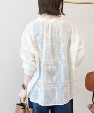 AMERICAN HOLIC スキッパーレースブラウス Off White