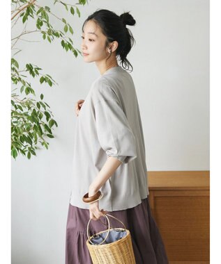 CRAFT STANDARD BOUTIQUE UVカット/接触冷感/マシンウォッシャブル/Vネックニットカーディガン Gray Beige