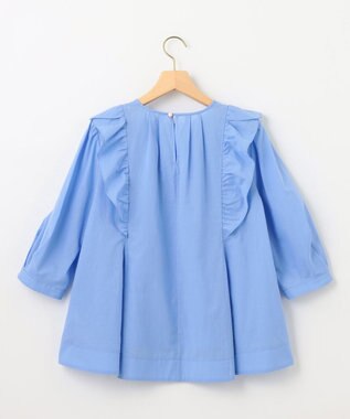 組曲 【WEB限定】ナチュラルローン ペプラムブラウス ブルー系