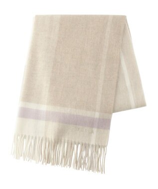 MOONBAT FURLA ウール超大判ブロックチェックラメストール/幅70cm ベージュ