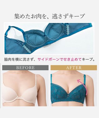 BRADELIS New York 【BRADELIS New York / 育乳補整ブラ・STEP1 集める】ウェンディバックスムーズステップ1ブラ25A1 補正 ブラジャー ティールブルー