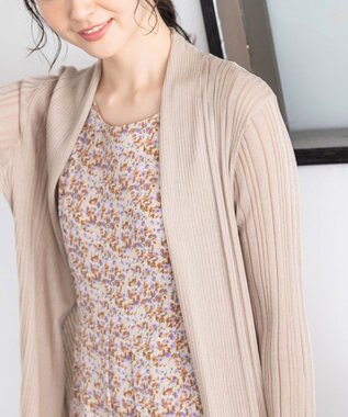 Tiaclasse L 【UVケア・接触冷感】さらっと羽織れる膝丈ロングトッパーガーディガン ベージュ