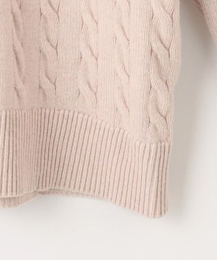 組曲 L 【前後着用可】コットンカシミヤ混2WAYケーブル ニット ピンクベージュ系