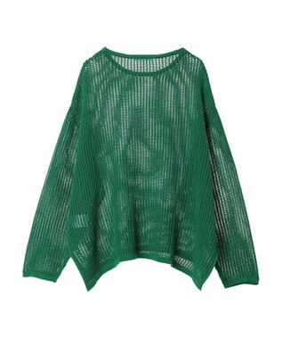 AMERICAN HOLIC 透かし編みメッシュニットプルオーバー Green