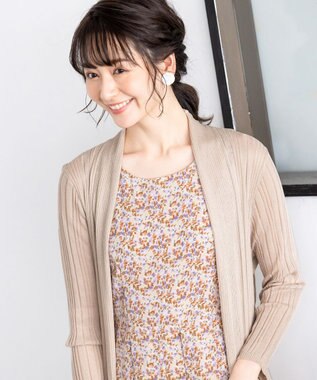 Tiaclasse L 【UVケア・接触冷感】さらっと羽織れる膝丈ロングトッパーガーディガン ベージュ