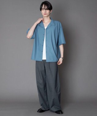 WEGO 【セットアップ対応】TRオープンカラーシャツ（SS） サックス