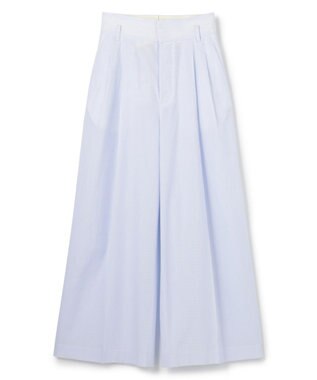 uncrave コットンクロスストライプ ワイドトラウザー