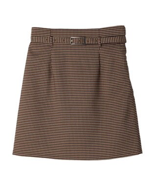 earth music&ecology チェックミニスカート Brown
