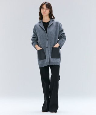 BEIGE， 【洗える】DELANO / ハイストレッチフレアパンツ Black