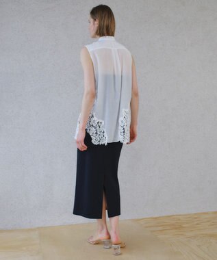 BEIGE， NADIA / 異素材ライン ストレッチニットスカート Black