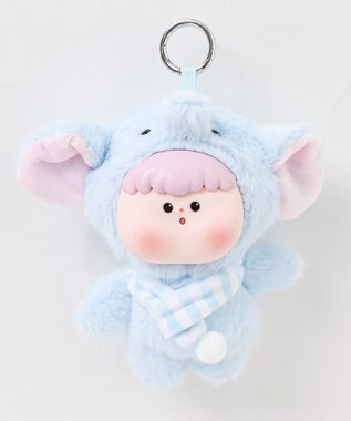 WEGO ぷっくりぽってりアニマルぬいぐるみキーホルダー ブルー