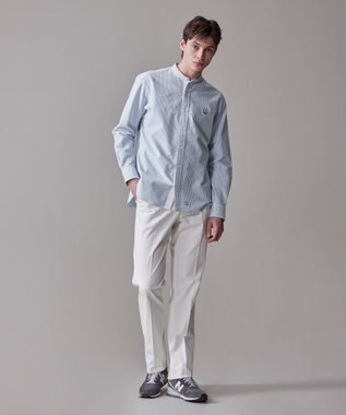 J.PRESS MEN 【IVY COLLECTION】【毎シーズン大好評】バックブル ロンストクレイジーパターン バンドカラーシャツ グリーン系1