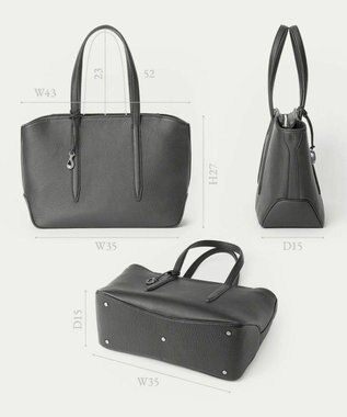 GOTAIRIKU 【ETIAM】シュリンク ファスナートートバッグ（S）《Flexi》 ブラック系