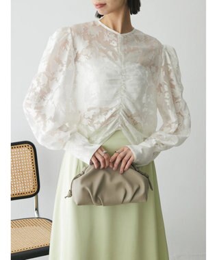 Green Parks AnriettMusee 花柄オパールシャーリングブラウス Off White