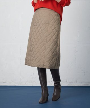 J.PRESS LADIES 高密度パウダータフタ スカート グレー系