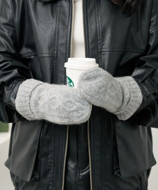 WEGO 【手袋】ケーブルミトングローブ グレー