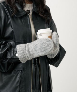 WEGO 【手袋】ケーブルミトングローブ グレー