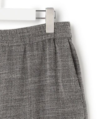 ICB ライトスラブツイード ワイドパンツ ブラック×オフホワイトミックス