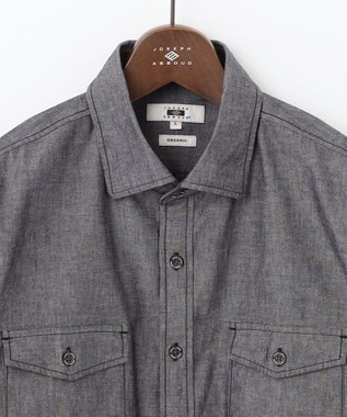 JOSEPH ABBOUD 【JOE COTTON使用】オーガニックコットンダンガリー シャツ ブラック系