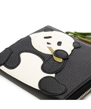 IBIZA アニマーダ　牛革　L字ファスナー財布（パンダ） 黒