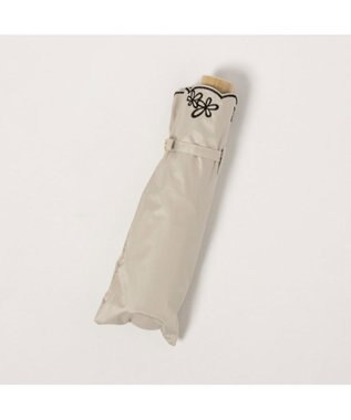 UNBILLION カシュネ cachenez /【晴雨兼用　日傘　UVカット率・遮光率100％生地使用 】PUプチフラワー刺繍ミニ折りたたみ傘 ベージュ