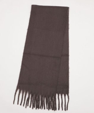 WEGO 【マフラー/ユニセックス着用】ワイドフリンジストール ダークグレー