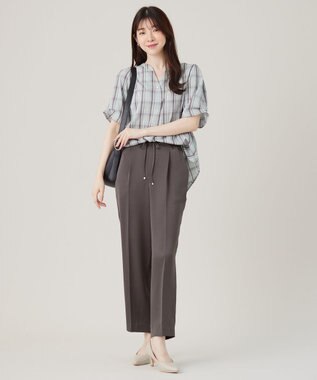 ANY SIS 【洗える】サテンドロストイージー パンツ スレート