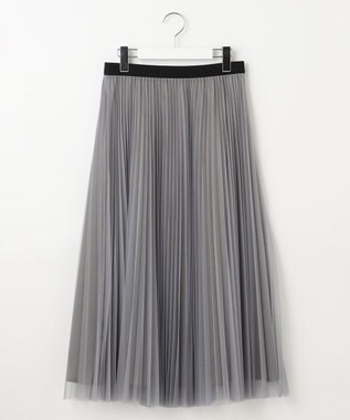 J.PRESS LADIES L 【WEB限定カラーあり・洗える】ハイゲージチュール プリーツ スカート ライトグレー系