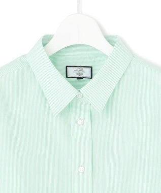 J.PRESS YORK STREET 【WOMEN】コットンタイプライター ショートシャツ グリーン系1