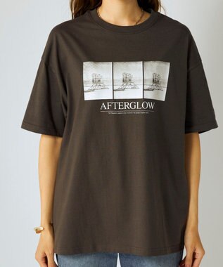 OP／FILA 【Ocean Pacific】フォトプリントTシャツ チャコールグレー
